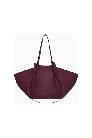 Yuzefi Large Mochi Bordo, Grained Deri Lüks Geniş Tote Omuz Çantası