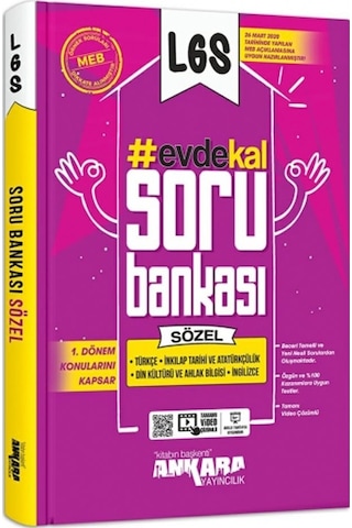 Ankara Yayınları 8. Sınıf Lgs Evde Kal Sözel Soru Bankası 2020 Kl