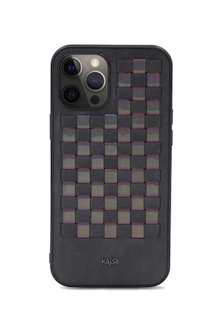 Kajsa Apple Uyumlu iPhone 12 Pro Max Kılıf Kajsa Preppie Serisi Spotlight Woven Kapak ZORE-218985