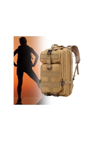 Pazly Yürüyüş Sırt Çantası Büyük Kapasiteli Spor Haki Renk Dayanıklı Haki