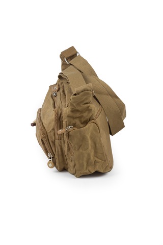 Krinkıl / Klinkır Su Geçirmez Kumaş Çok Gözlü Çapraz Kol Ve Omuz Postacı Çantası 116g Taba