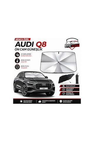 Audi Q8 Şemsiye Tip Ön Cam Güneşliği Katlanabilir Uv Korumalı Araç Cam Güneşlik