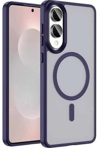 Galaxy Uyumlu S25 Edge Kılıf M-safe Şarj Özellikli Mat Arka Yüzey Mkst Sio Kapak - Koyu Yeşil Yeşil