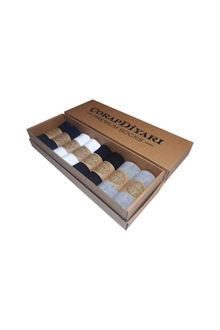 Çorapx Çorapdiyari Premium 8'Li Dikişsiz Bambu Erkek Spor Patik Çorap Karışık-Standart Lacivert