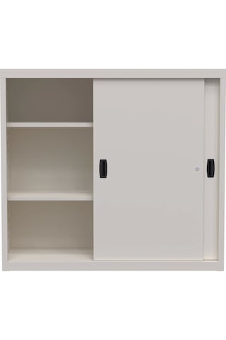 Metal Sürme Kapılı Dolap Evrak Dolabı Ofis Dolapları Arşiv , Garaj , Bahçe , Kiler , Balkon Beyaz / Beyaz
