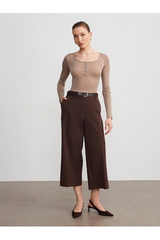 Dilvin 72640 Düz Paça Pantolon-kahve Kahve