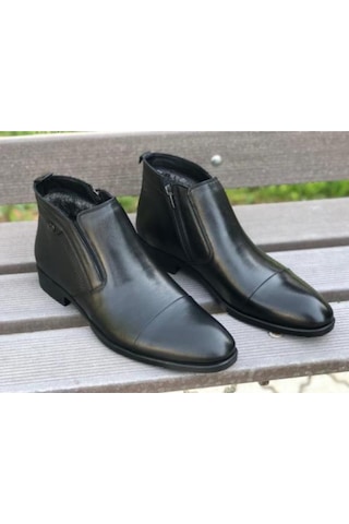 Çelikler Hakiki Deri Siyah Erkek Klasik Bot Siyah