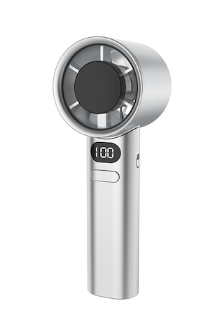 Kangvka M11 El Tipi Hızlı Fan, Usb Turbofan, 120 Seviye Sürekli Hız Ayarlama, Mini Boyut, Gümüş Renk, Dahili Litiyum Pil