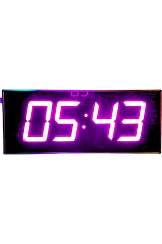 Dijital Led Duvar Ve Masa Saati Derece Ve Nem - Pembe Kasa Ölçüsü: 16x40 Cm