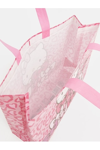 Lc Waikiki Karışık Hello Kitty Baskılı Kadın Alışveriş Çantası Krem.karışık Renkli Desenli