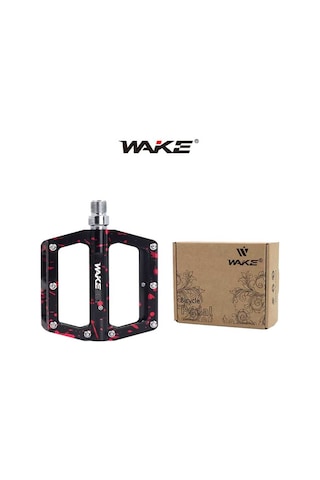 Wake Alüminyum Rulmanlı Siyah / Kırmızı Kamuflaj Desenli Pedal