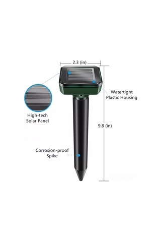 Yaozixa Dış Mekan Güneş Enerjili Ultrasonik Fare Ve Haşere Kovucu - Bahçe, Çiftlik İçin Dayanıklı Kare Model Haşere Kontrol Cihazı