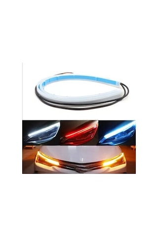 Far Üstü Kayar Led - Kayar Sinyalli - 60Cm+60Cm Far Ledi Beyaz 60Cm + 60Cm Açılış Animasyonlu