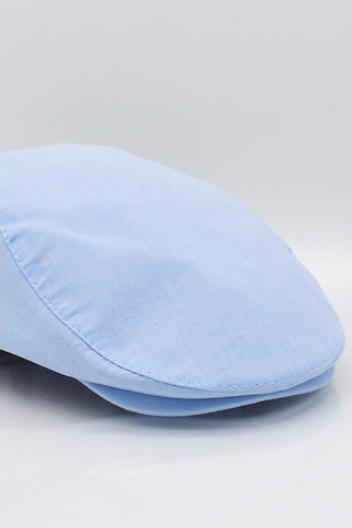 Külah Erkek Açık Mavi Kasket Keten Yazlık Flat Cap Şapka Açık Mavi-Standart