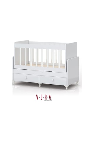Anne Yanı Sallanır Bebek Beşiği, Sarı Uyku Setli, Yataklı, Çekmeceli 60 X 120 Sarı