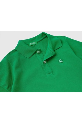 Erkek Çocuk Yeşil Logolu Polo T-shirt Yeşil