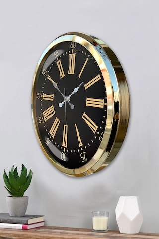 Zentime Prime Aurea Gold 52 Cm Metal Duvar Saati Çok Renkli