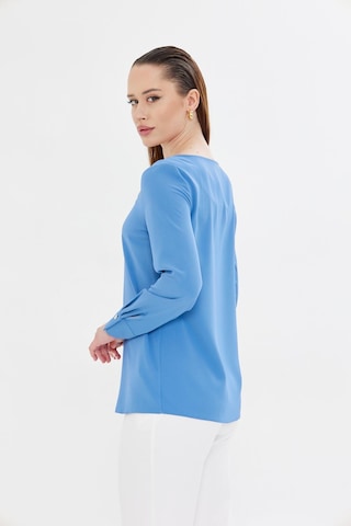 Yakası Pileli Ve Düğme Detaylı Gömlek İndigo Indıgo