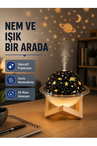 Usb Projeksiyon Gece Lambası Ve Hava Nemlendirici Aromaterapi Destekli, Taşınabilir Mini - Xuczzznemlendiricism-4-1