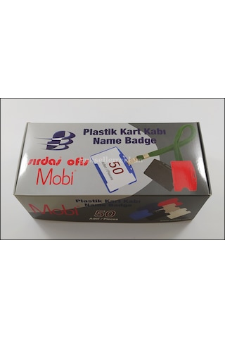 Yaka Kartı Poşeti Kimlik Boy Yatay Sert Plastik Mavi Kimlik Kartı