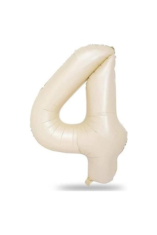 4 Rakam Folyo Balon Krem Satin 40ınc 100cm Çok Renkli