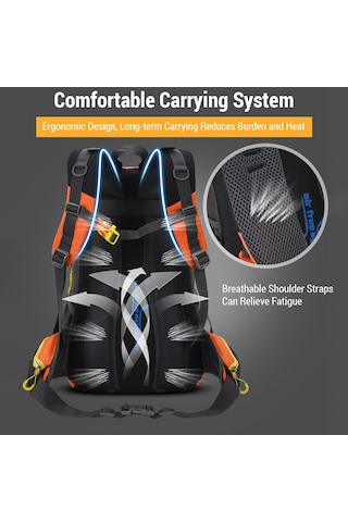 Ranyeek Hafif Ve Konforlu 40l Outdoor Sırt Çantası - Yürüyüş Ve Kamp İçin Asker Yeşili Yeşil