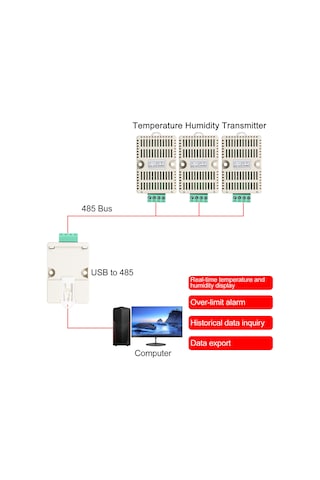 Tenfowee Endüstriyel Modbus-rtu Sensörü - Yüksek Hassasiyetli Sıcaklık Ve Nem Ölçüm Cihazı Wtr10-e
