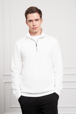 Morven Erkek Ekru Femuarlı Bato Yaka Dynamic Fit Rahat Kesim Sweatshirt 25ms063001454 Ekru Ekru
