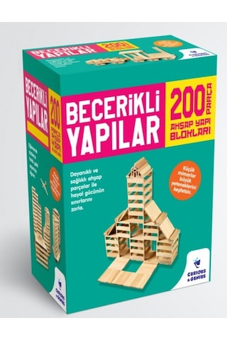 Curious And Genius Becerikli Yapılar 200 Parça Ahşap Yapı Blokla