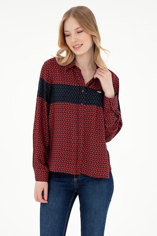 U.s. Polo Assn. Kadın Bordo Gömlek Desenli 50291099-vr014 Bordo