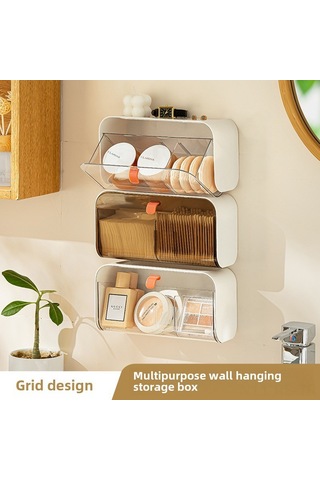 Reedark Duvar Takımı Bölmeli Pp Plastik Depolama Kutusu - Gözlük, Kozmetik Ve Ev Gereçleri İçin Stüdyo/ev/hostel Organizatörü Şeffaf Fıstık Kahverengi