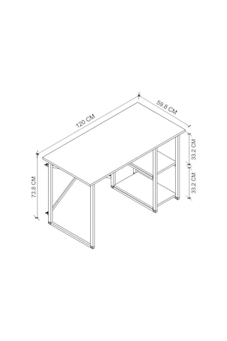 Çalışma Masası Ve Kitaplık Seti 60x120 Çalışma Masası Duvara Monte Kitaplık Kafka & Ayaz Çam