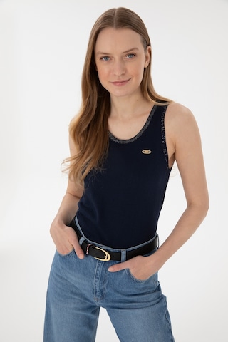 U.S. Polo Assn. Kadın Lacivert Bisiklet Yaka Triko Tişört 50306480-VR033