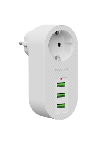 Polosmart MP11 3 Usb Li Termal Akım Korumalı Priz Beyaz