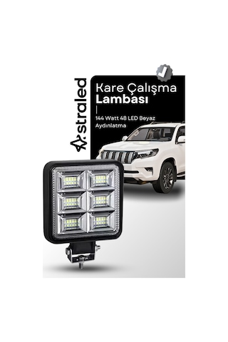 4 Inç 48 Led 144 Watt Iş Makinesi Kamyon Traktör Projektör Çalışma Sis Lambası Off Road Geniş Açı
