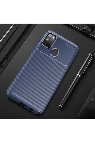 Samsung Uyumlu Galaxy M30s Kılıf Zore Negro Silikon Kapak Lacivert