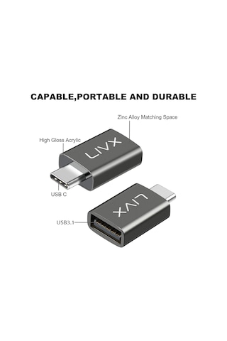 Livx Usb 3.1 To Type-c 10gbps Veri Aktarımı 3a Hızlı Şarj Ve Data Aktarımı Çevirici Dönüştürücü Otg Adaptör Gray Otgks Sku: Smg8690010631107