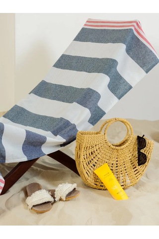 Gang Büyük Plaj Havlusu 90x180 Cm Pamuk Hint 391927931 Bej