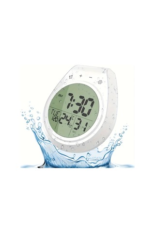 Topshop1 Beyaz Buyuk Lcd Ekranli Dijital Banyo Saati Dus Zamani Termometre Sökme Kupa 99 Dakika Geri Sayim Celsius Fahrenheit 12 24 Saat