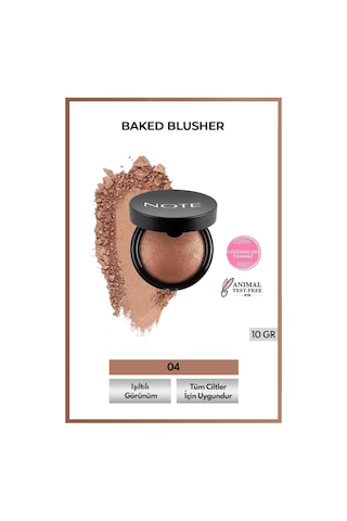Note Cosmetique Baked Blusher Işıltılı Fırınlanmış Toz Allık - 04 Deeply Bronze