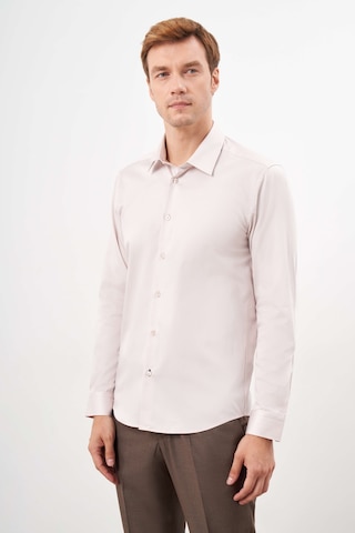Morven Erkek Bej Pamuk Düz Desen Sert Yaka Slim Fit Gömlek 24mc004123653 Bej