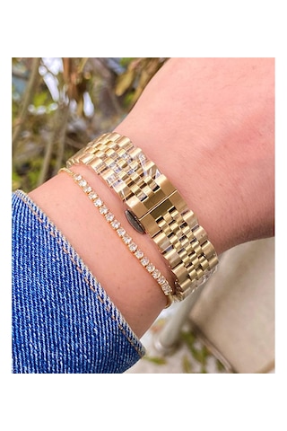 Reward Rw0793 Takvimli Taşlı Çelik Kordon Kadın Kol Saati+bilekli