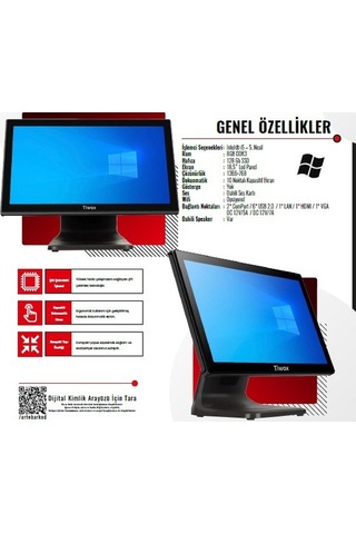 Tıwox Tp 4950 İ5 5 Nesil 8gb Ram 128 Ssd 18,5'' Endüstriyel Pos P