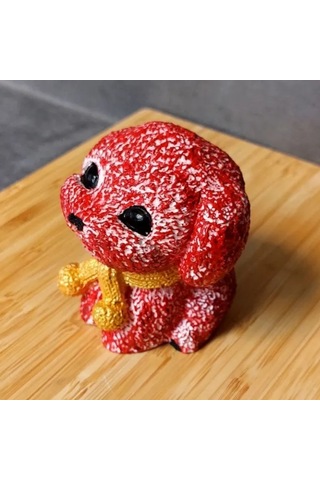 Uretti - Ayşe 7362 - 2767 El Yapımı Kırmızı Köpek Biblo 1 Adet