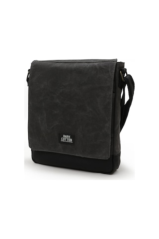 Dark Cotton 7112 Western Kahverengi Suya Dayanıklı Mumlu Kanvas Postacı Omuz Laptop Okul Çantası Siyah