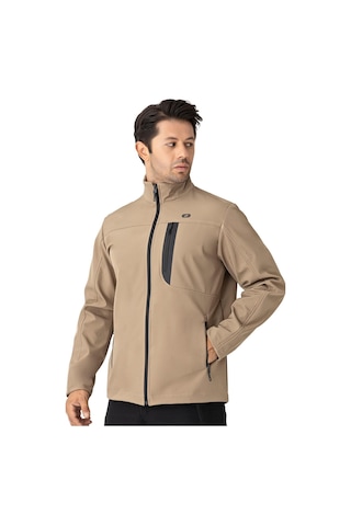 Crozwise Erkek Softshell Spor Mont Bej