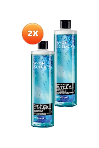 Avon Senses Ocean Surge Nane ve Deniz Kokulu Saç ve Vücut için Erkek Duş Jeli 2 x 500 ML