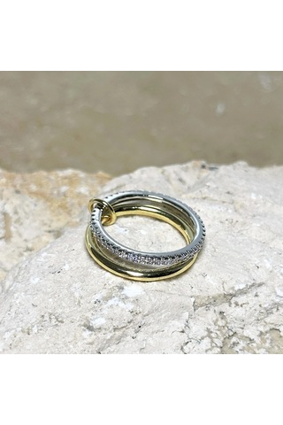 2'li Gold-silver Yüzük Çok Renkli