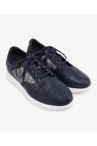 Yargıcı Hasır Detaylı Deri Sneakers 24yeay4468x 004 Lacivert