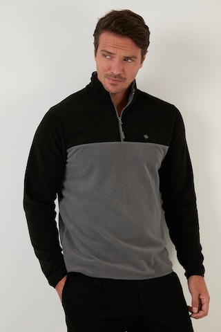 Buratti Regular Fit Anti-Pilling Tüylenme Yapmayan Dik Yaka Kışlık Şardonlu Erkek Polar 5906016 Siyah